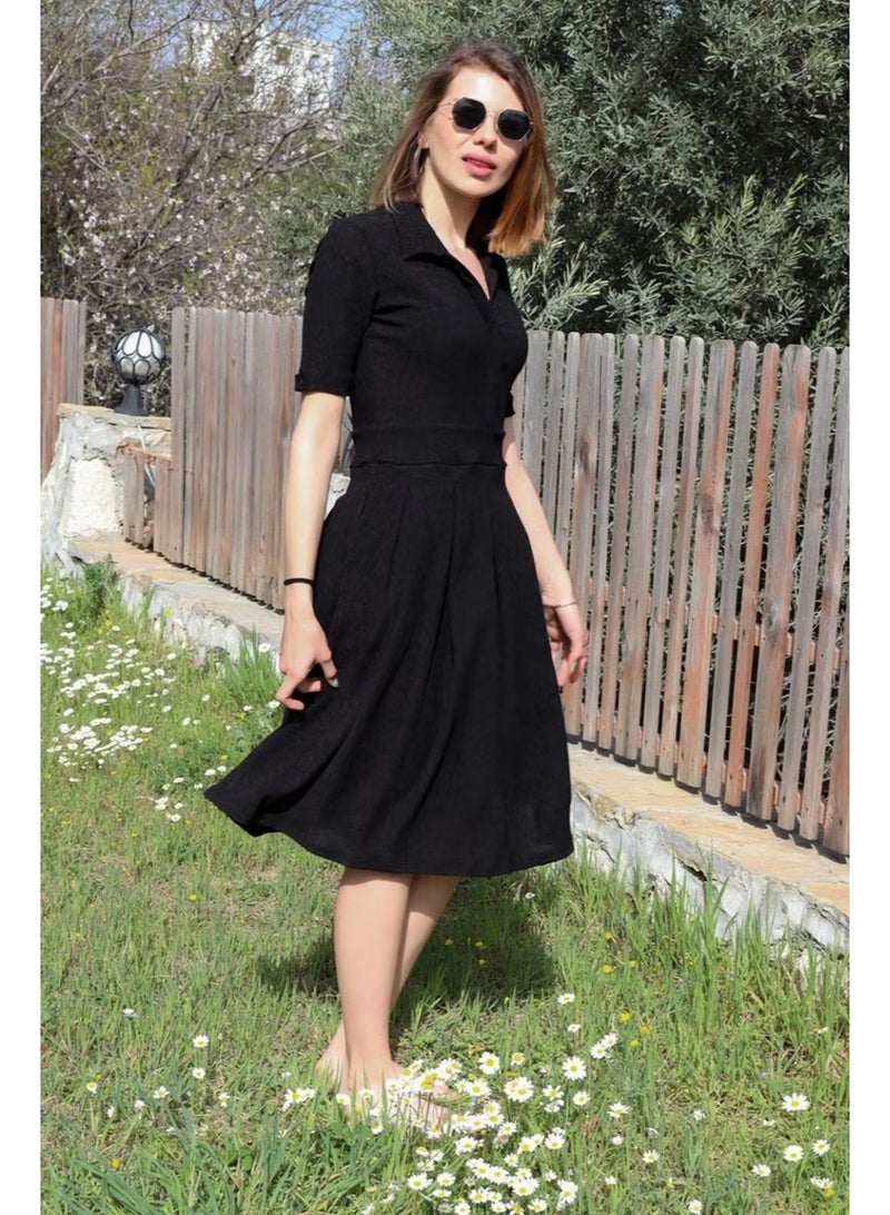 Barbora فستان بقصة ضيق ومنتفخ بياقة - Image 5